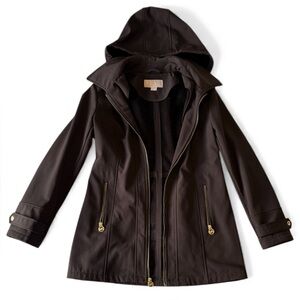 Michael Kors Hooded Fleece Lined Rain Coat Size M